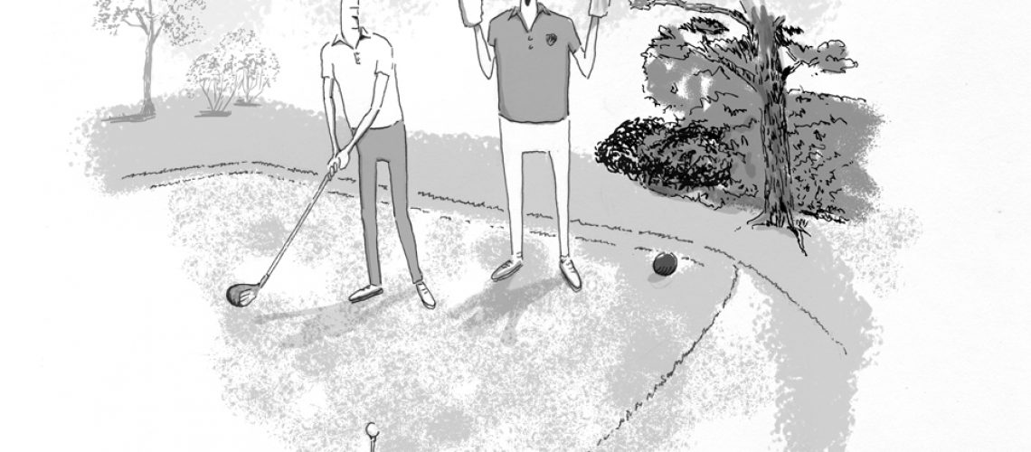 Novelty Golf Club Headcovers is a cartoon by Marty Glass of GolfToons.