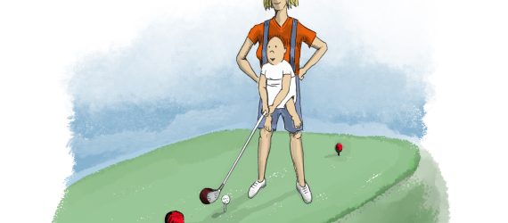mom with baby golf color
